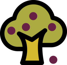 Fruit Tree Editable Svg Line Art, Free Vectors File